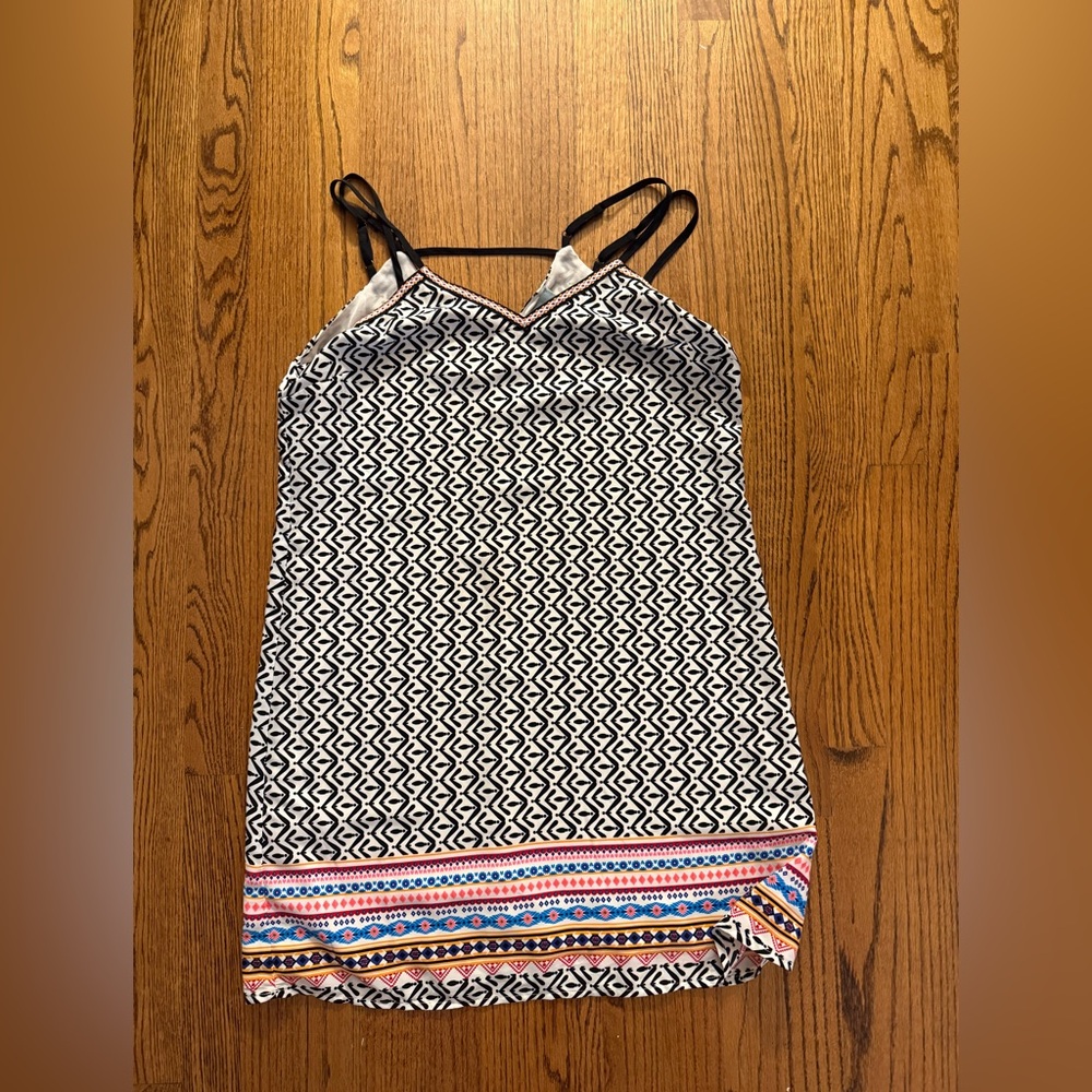 Skies Are Blue Black and White Geometric Top